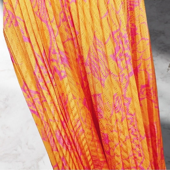NWT Tanya Taylor ‘Jeana’ Skirt in Orange & Pink Colorblock Floral Ikat Size 2 - Picture 16 of 16